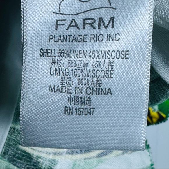 FARM Rio Green Monstera Leaf Tropical Mini Wrap Dress Size Large - Picture 10 of 10